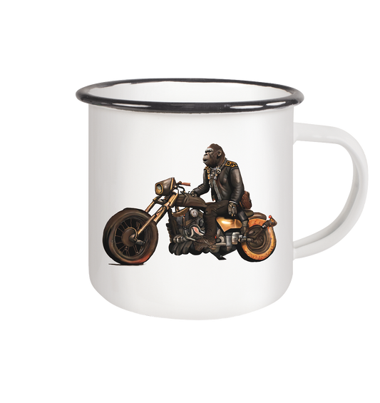 Emaille Tasse - Gorilla Biker Tim