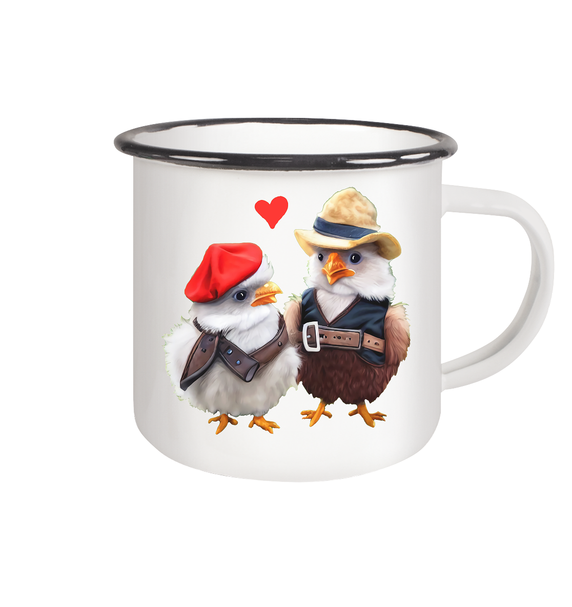 Emaille Tasse Waltraud und Willi