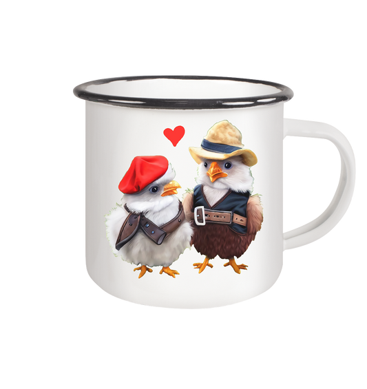 Emaille Tasse Waltraud und Willi