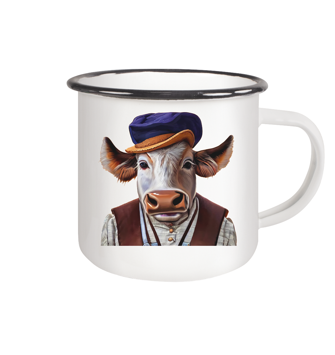 Emaille Tasse Bayerischer Bulle Xaver