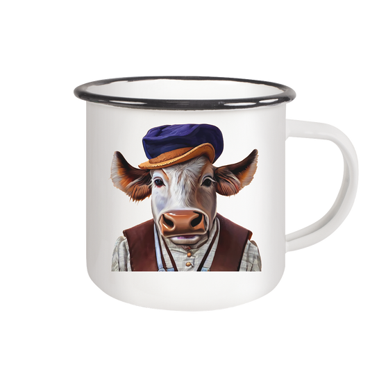 Emaille Tasse Bayerischer Bulle Xaver