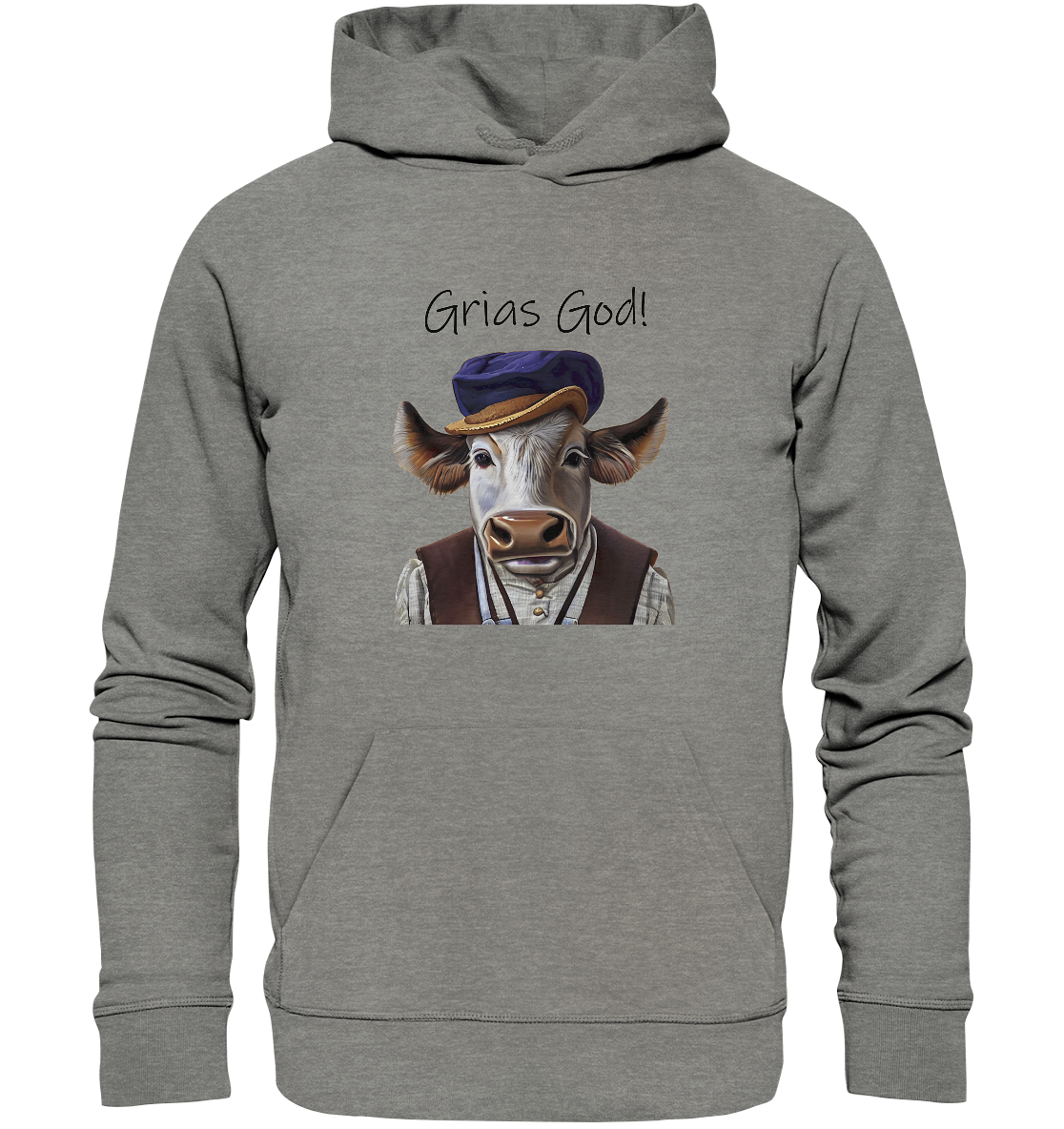 Organic Hoodie Bayerischer Bulle Xaver - grias god