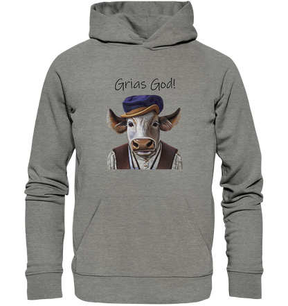 Organic Hoodie Bayerischer Bulle Xaver - grias god