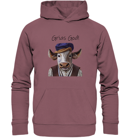 Organic Hoodie Bayerischer Bulle Xaver - grias god