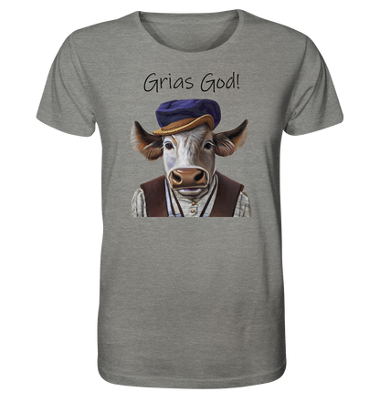 Organic Shirt (meliert) Bayerischer Bulle Xaver - grias god