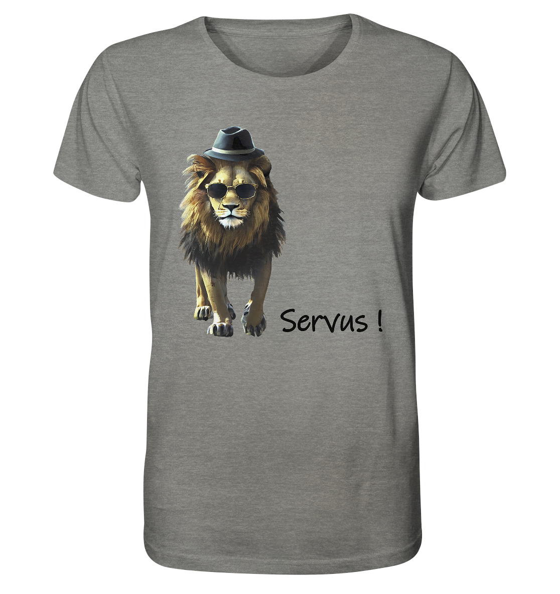 Organic Shirt (meliert) Löwe King Leo - Servus