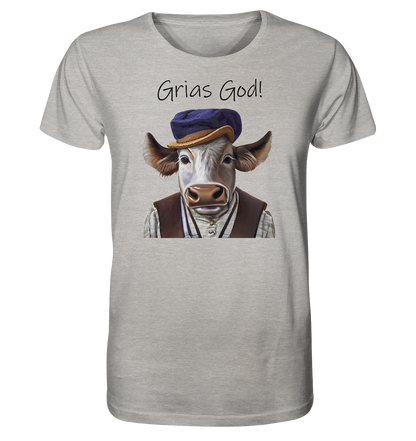 Organic Shirt (meliert) Bayerischer Bulle Xaver - grias god