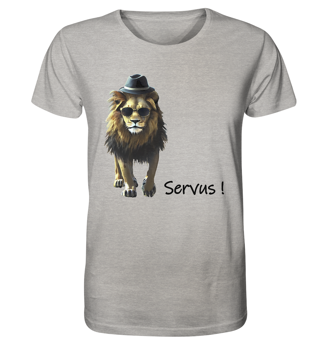 Organic Shirt (meliert) Löwe King Leo - Servus