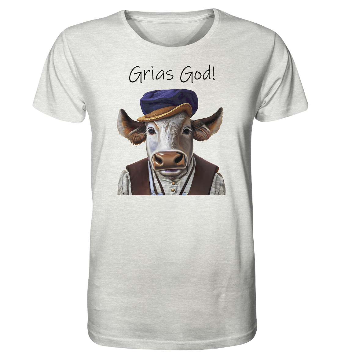 Organic Shirt (meliert) Bayerischer Bulle Xaver - grias god