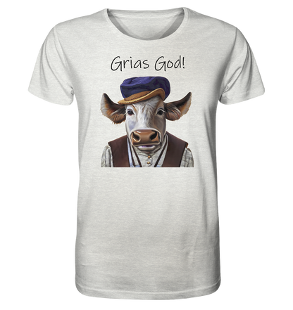 Organic Shirt (meliert) Bayerischer Bulle Xaver - grias god