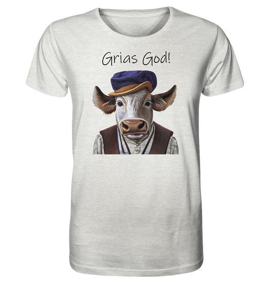 Organic Shirt (meliert) Bayerischer Bulle Xaver - grias god