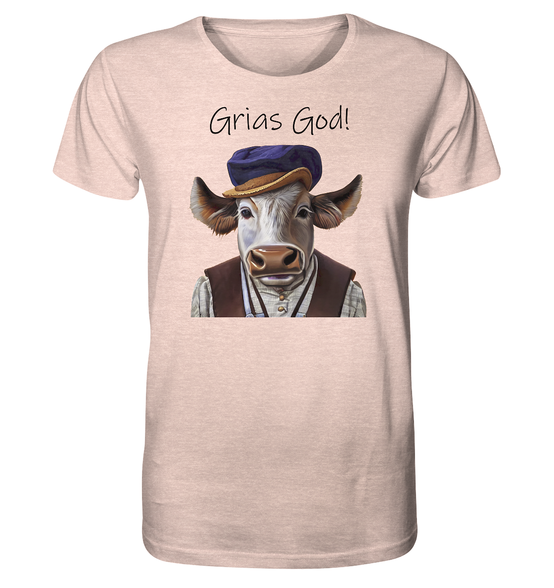 Organic Shirt (meliert) Bayerischer Bulle Xaver - grias god