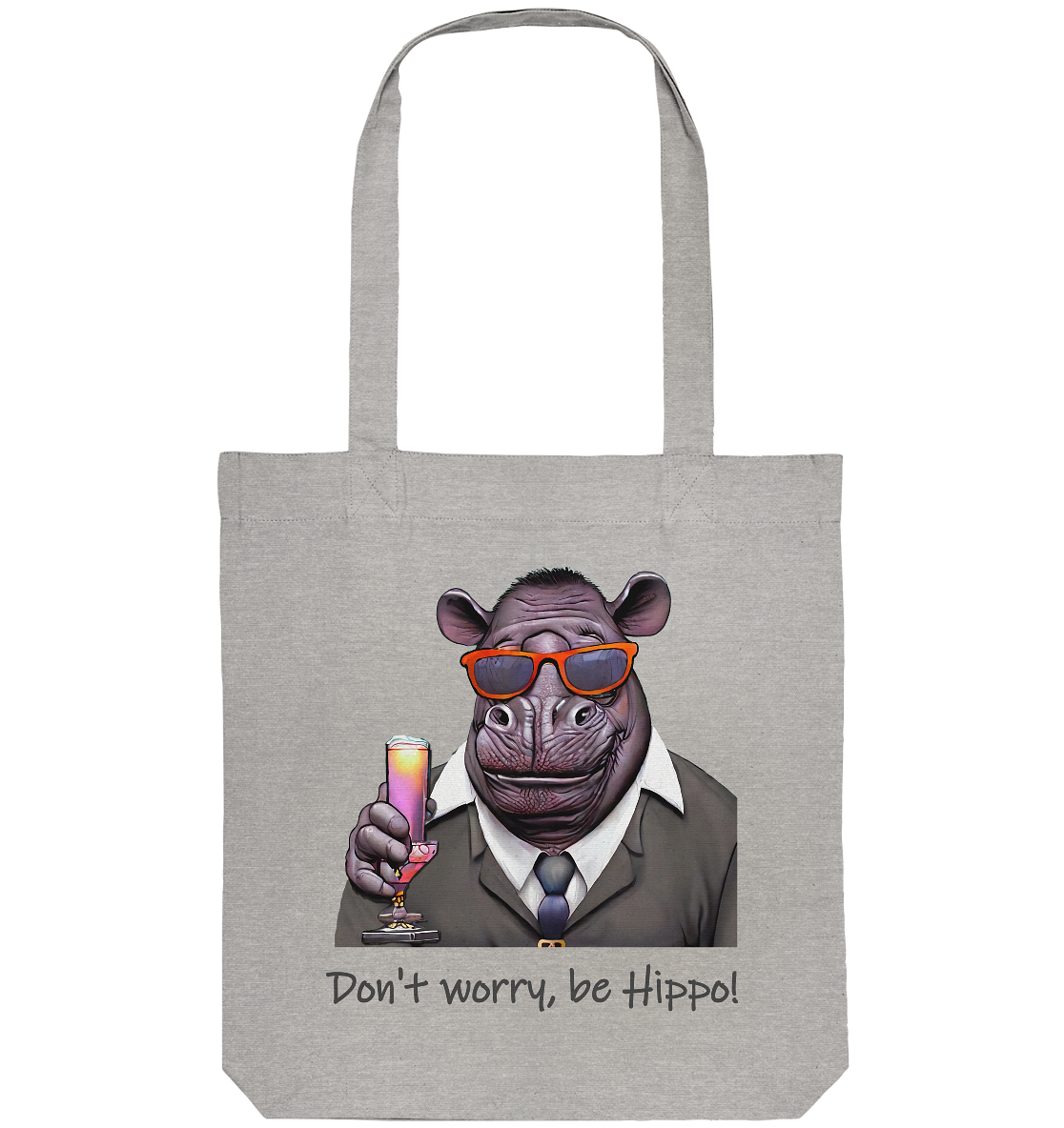 Bio-Stoffbeutel Mr Hippo - dont worry be hippo