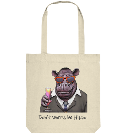 Bio-Stoffbeutel Mr Hippo - dont worry be hippo