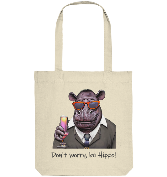 Bio-Stoffbeutel Mr Hippo - dont worry be hippo