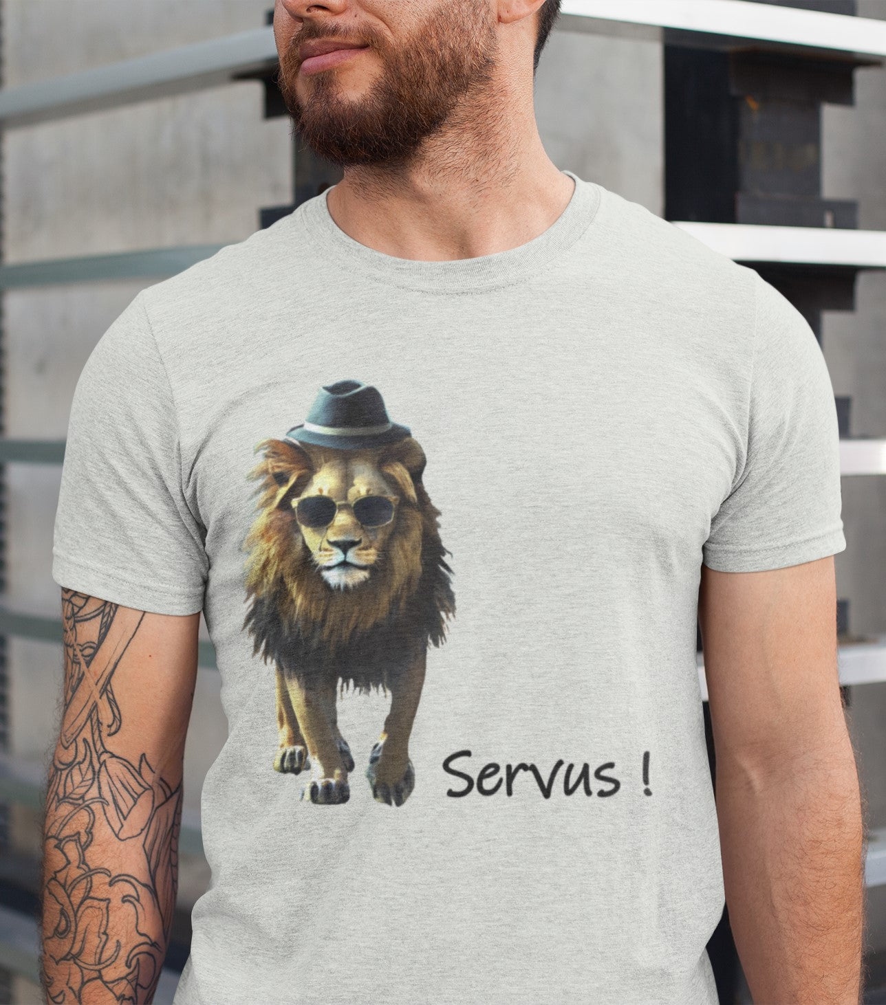 Organic Shirt (meliert) Löwe King Leo - Servus